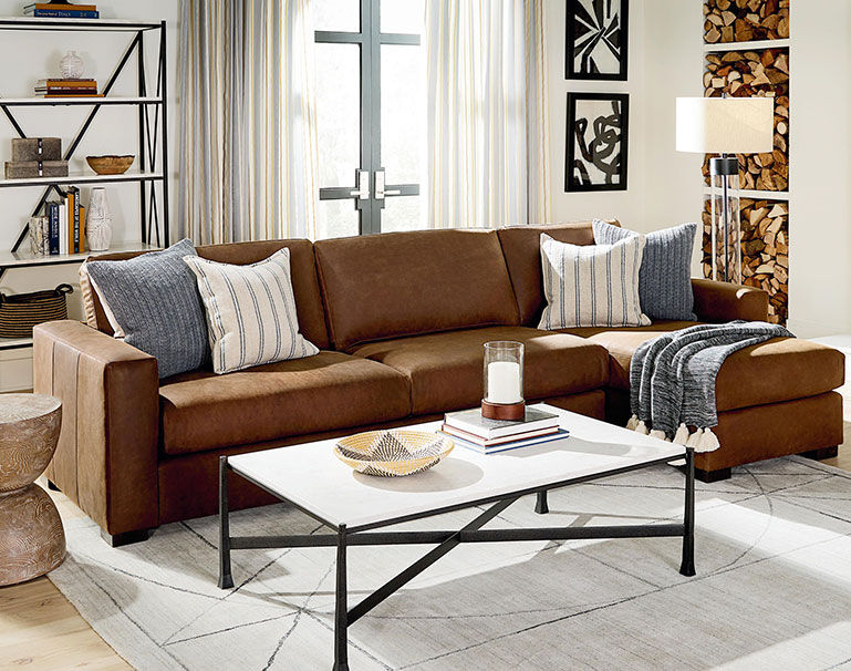 Brown Weldon Right Chaise Sectional