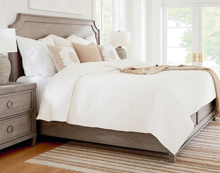 Everyday Value Chalk bed with nightstand in bedroom
