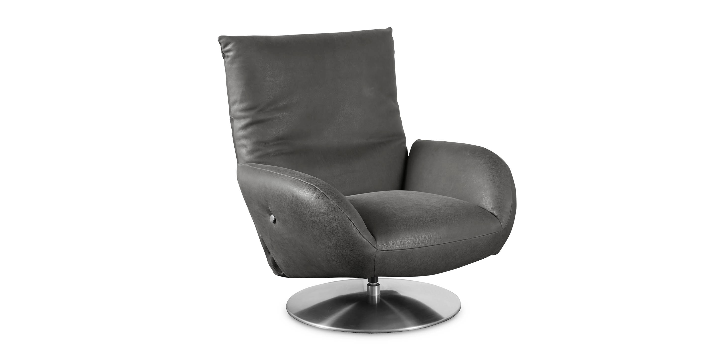 Ranlo Leather Swivel Arm Chair