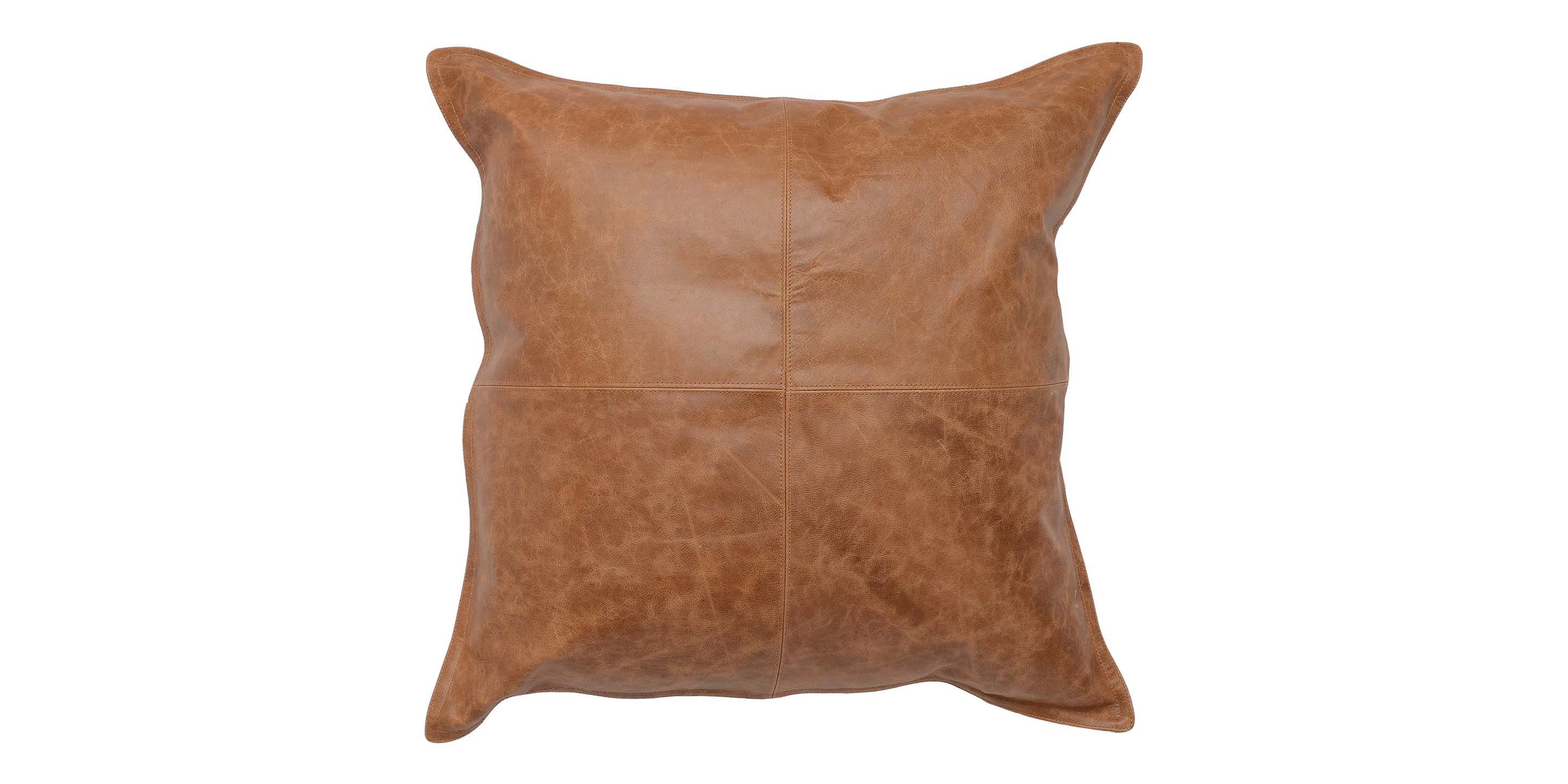 Leather Dumont Chestnut Pillow Cover