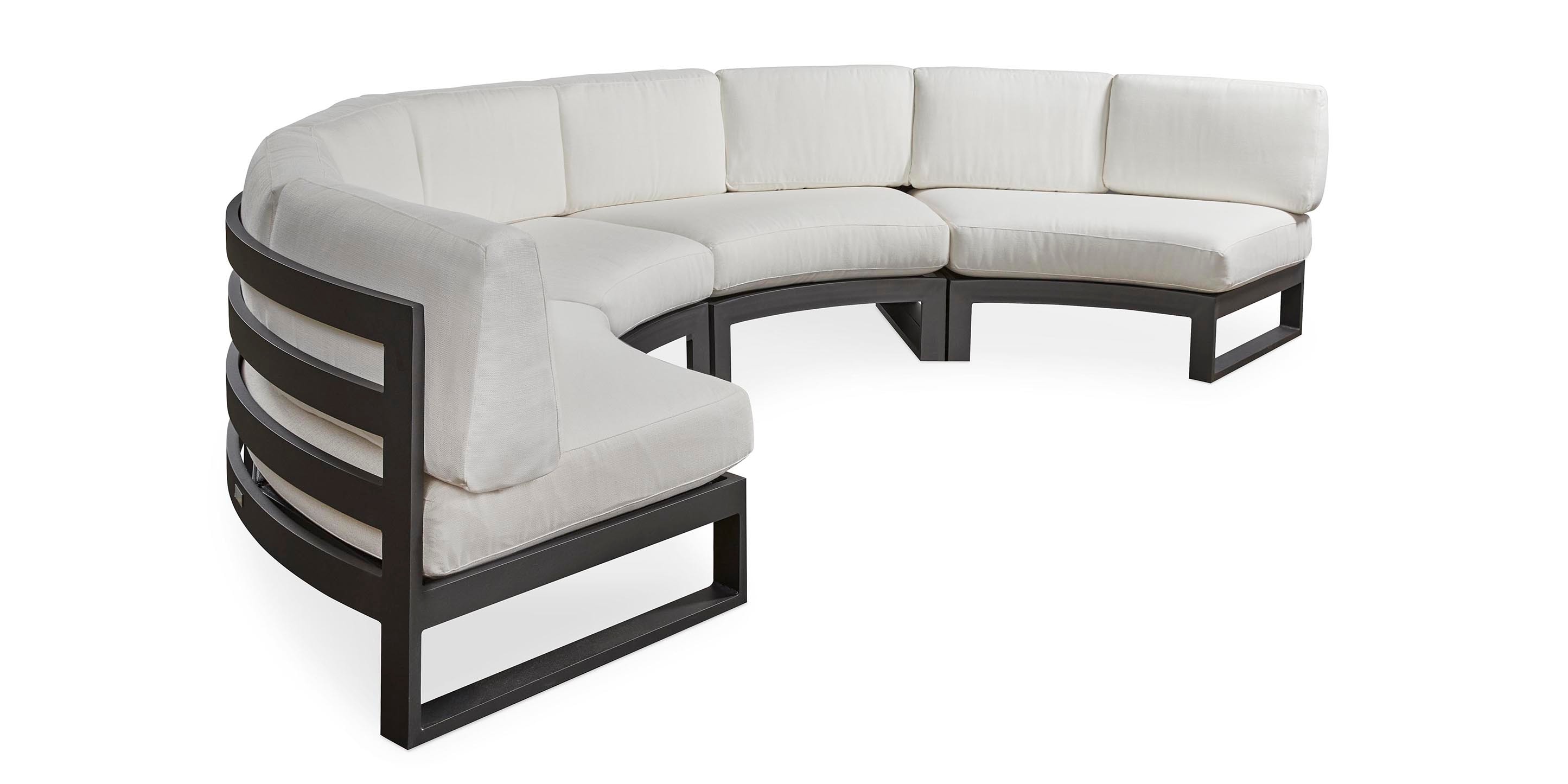 4pc Curved Armless Sectional image number 4